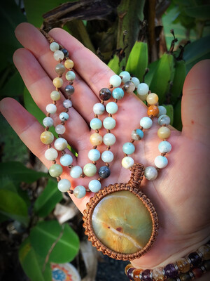 Multicoloured Amazonite Half Mala