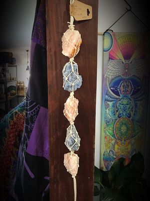 Pink &amp; Blue Calcite Crystal Hanger