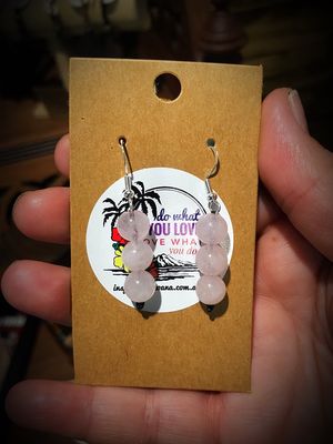 Rose Quartz 8mm Drop Earrings