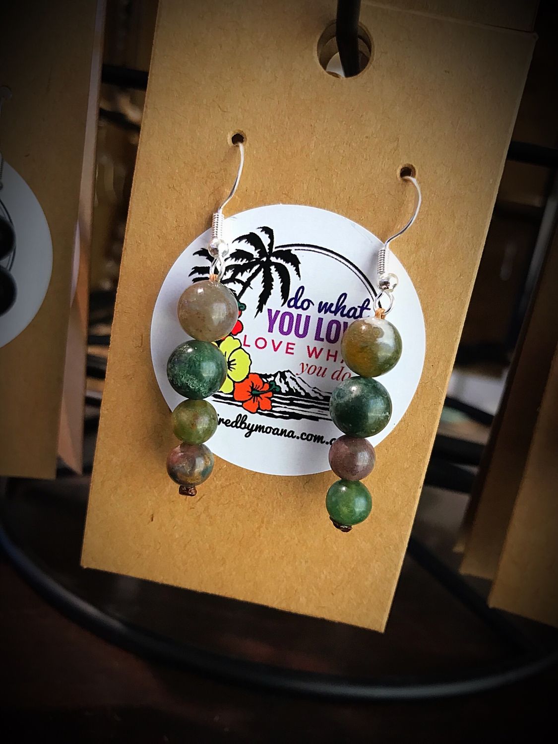 Indian Agate Drop Earrings