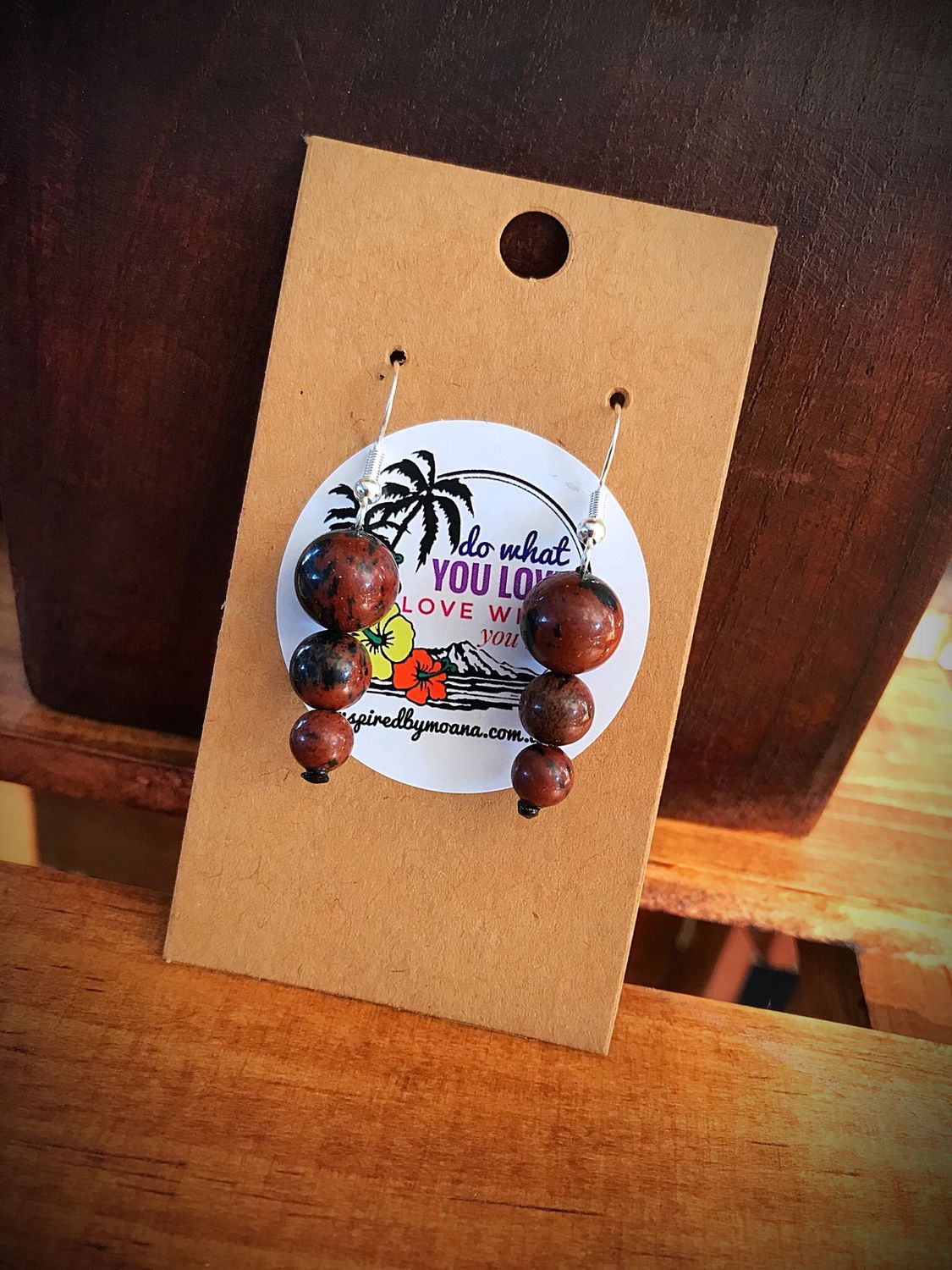 Mahogany Obsidian Drop Earrings