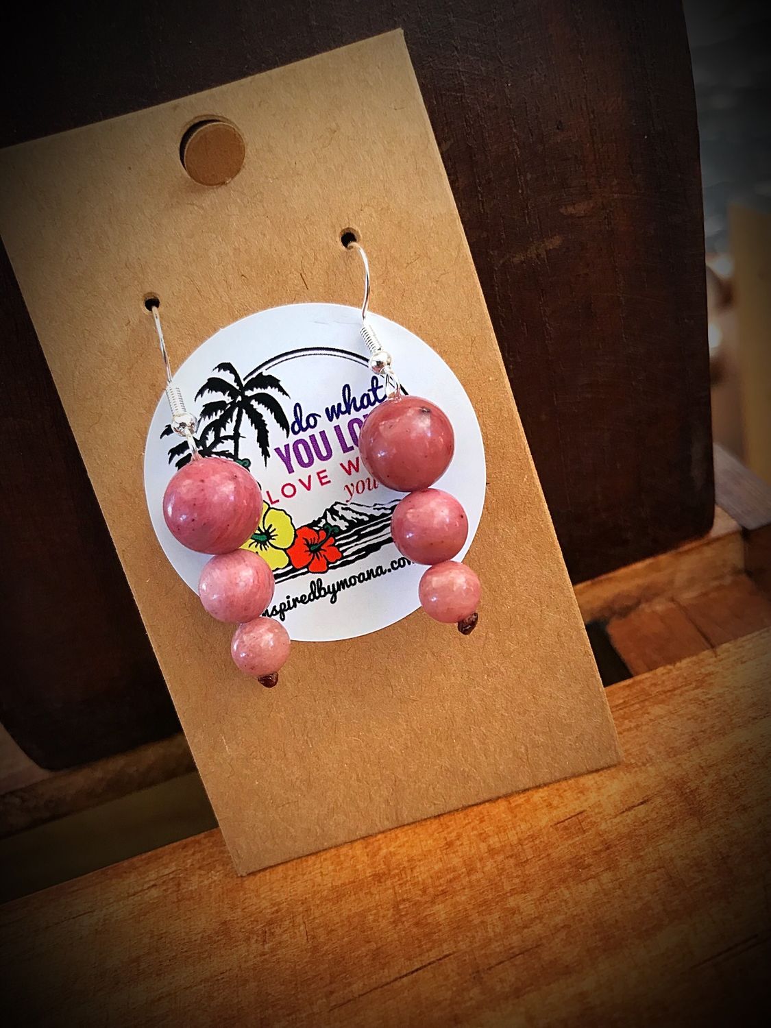 Rhodochrosite Drop Earrings