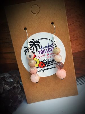 Pink Opal Drop Earrings