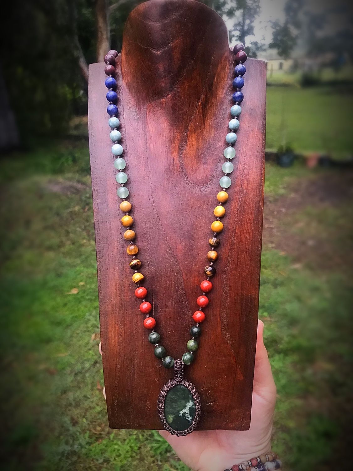 Nephrite Jade Grounding Half Mala Chakra