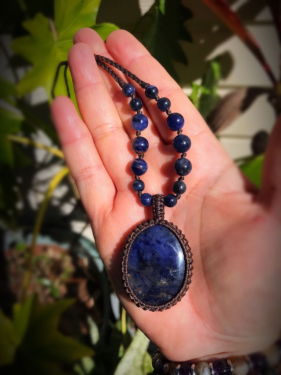 Sodalite Pendant With 7 Stones