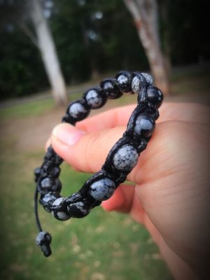 Snowflake Obsidian Bracelet