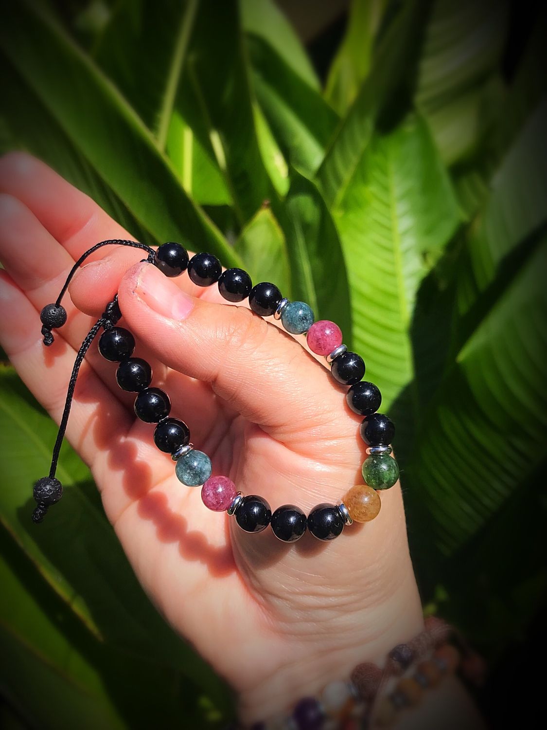 Black Tourmaline &amp; Coloured Tourmaline Bracelet
