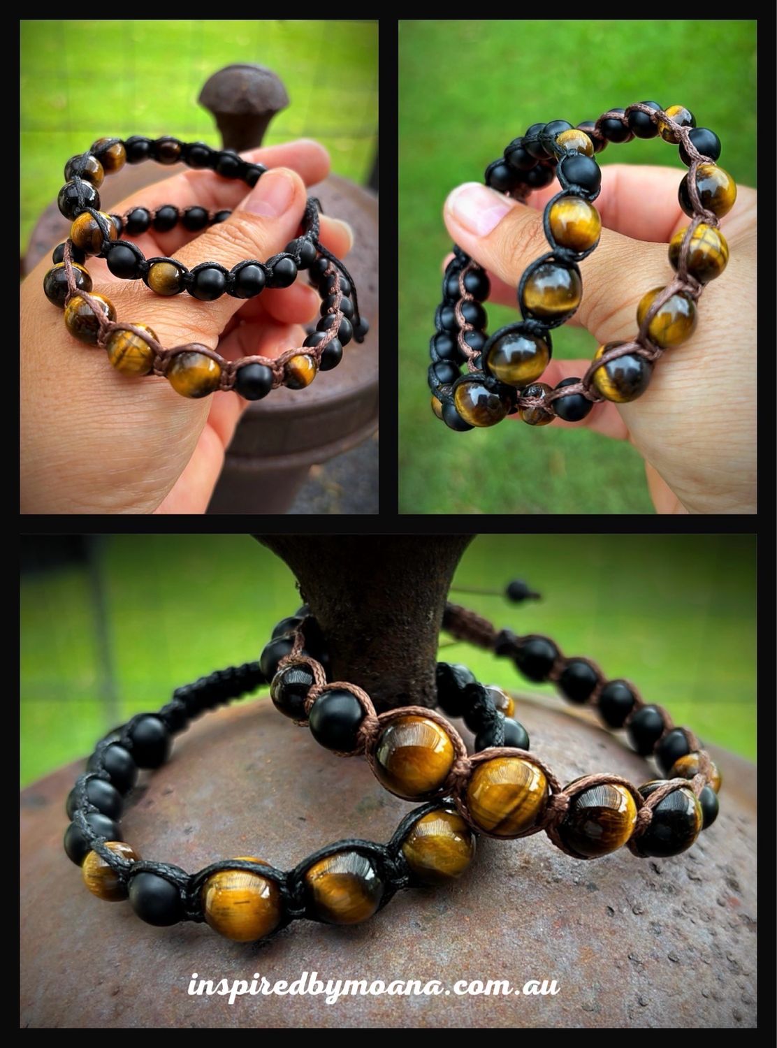 Black Onyx &amp; Tiger’s eye Bracelet