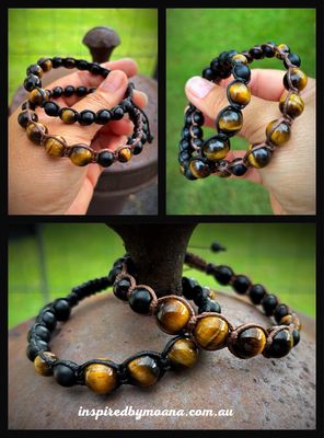 Black Onyx &amp; Tiger’s eye Bracelet