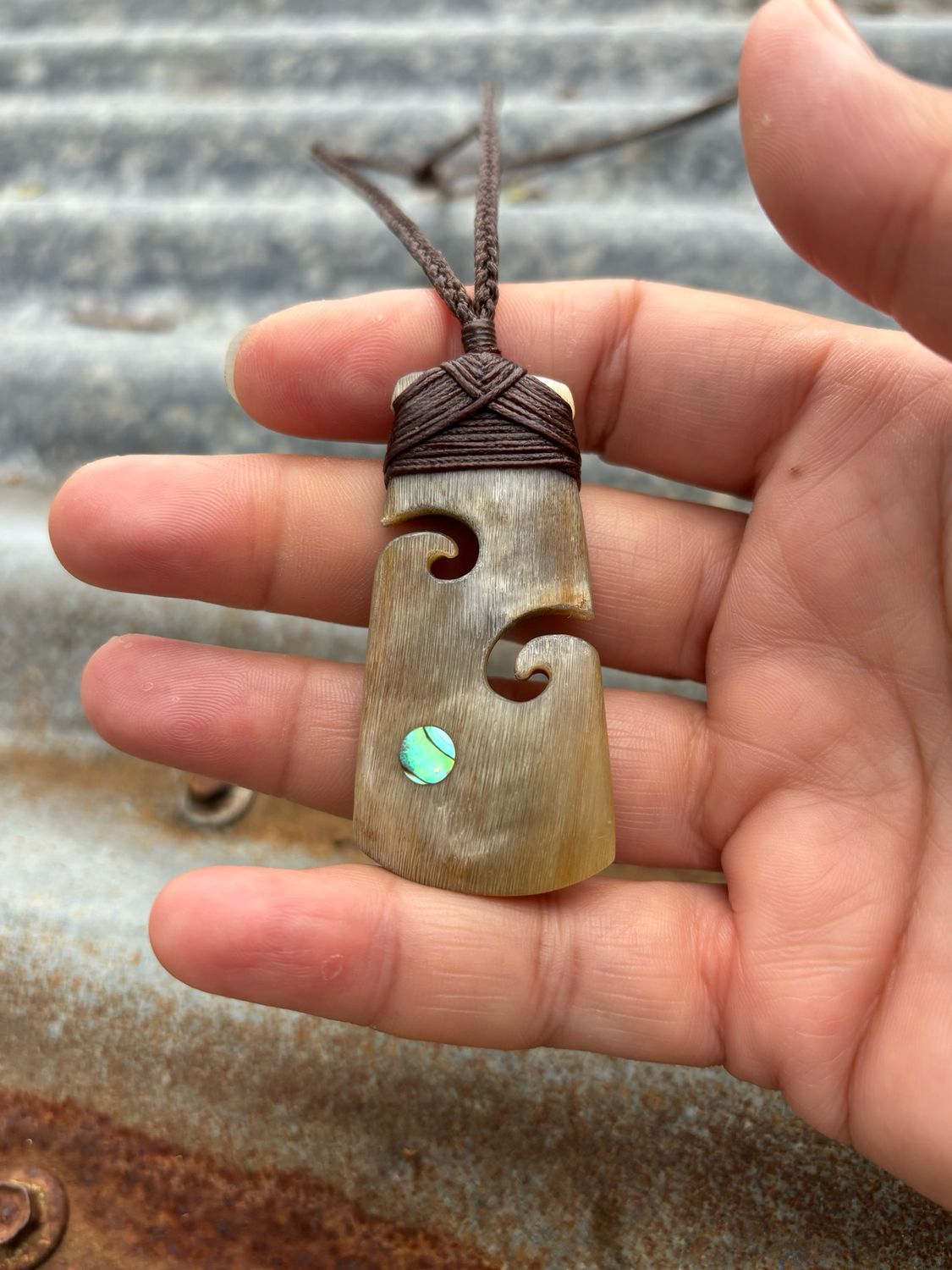 ‘Handcrafted’ Goat’s Horn Pendant