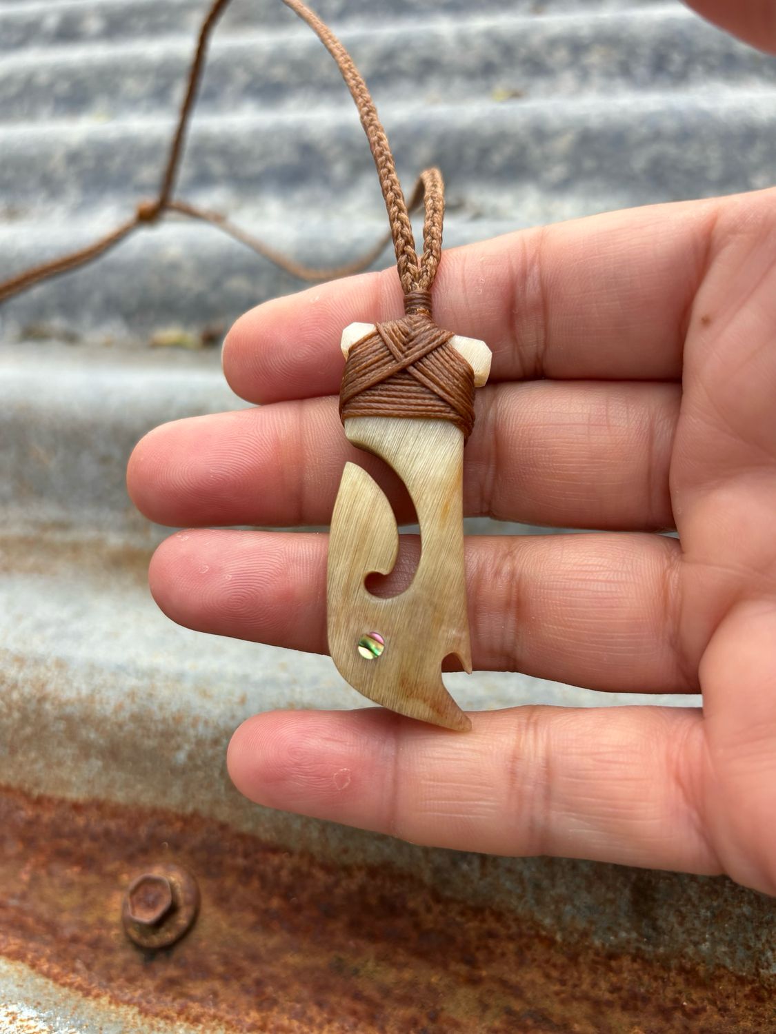 ‘Handcrafted’ Goat’s Horn Pendant