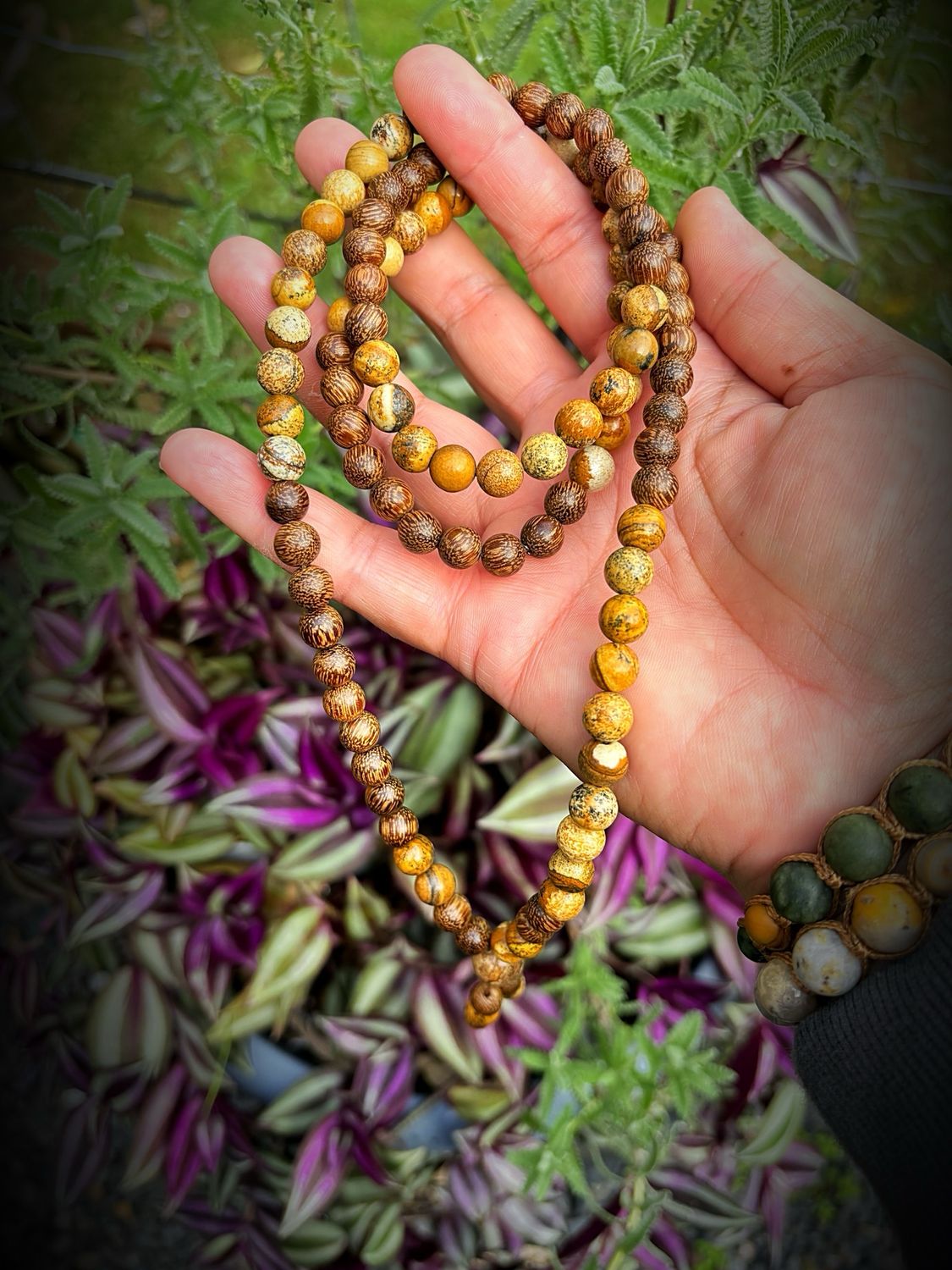 Picture Jasper &amp; Ebony Wood Mala