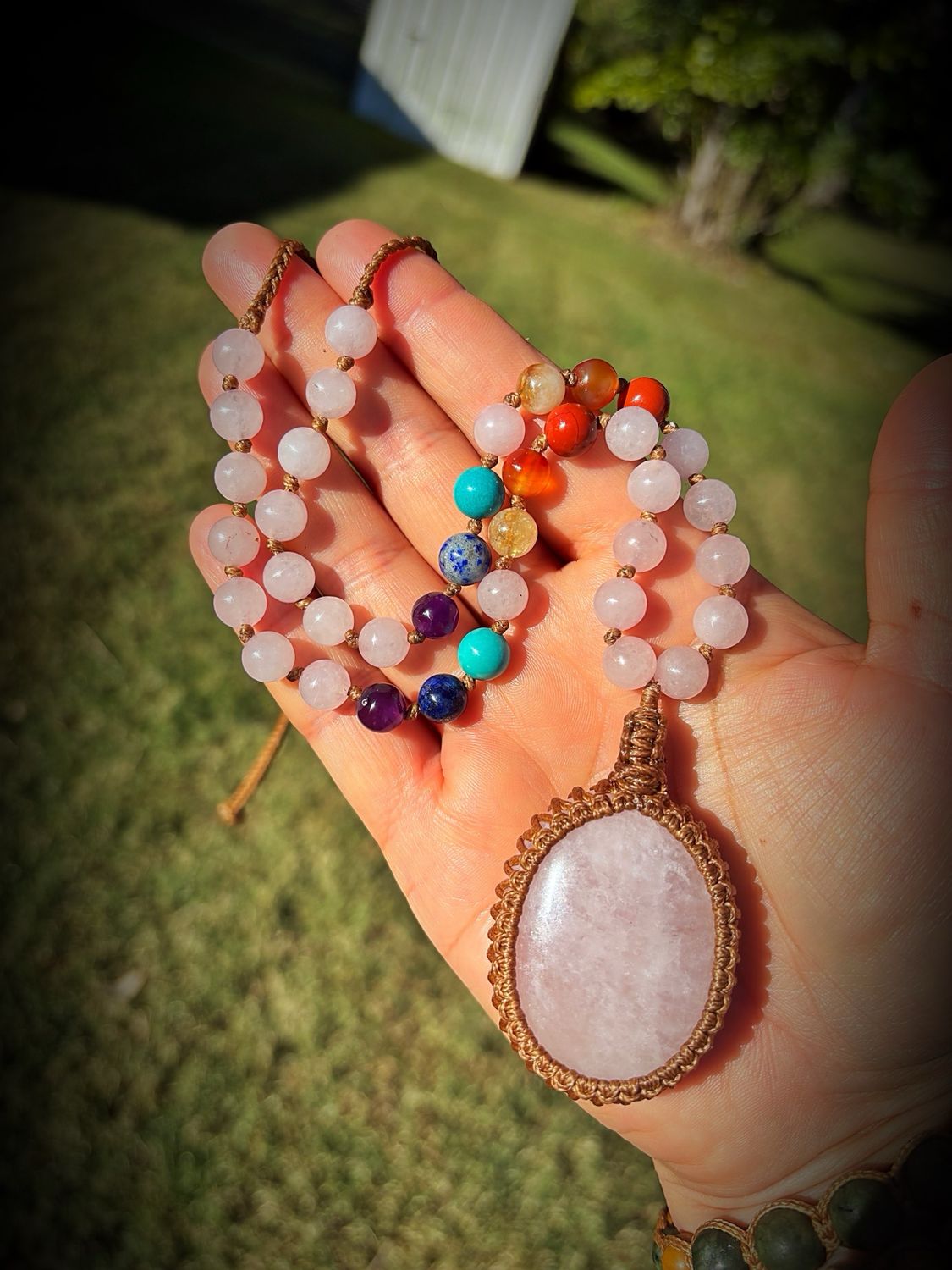 Rose Quartz Tranquil Chakra Necklace