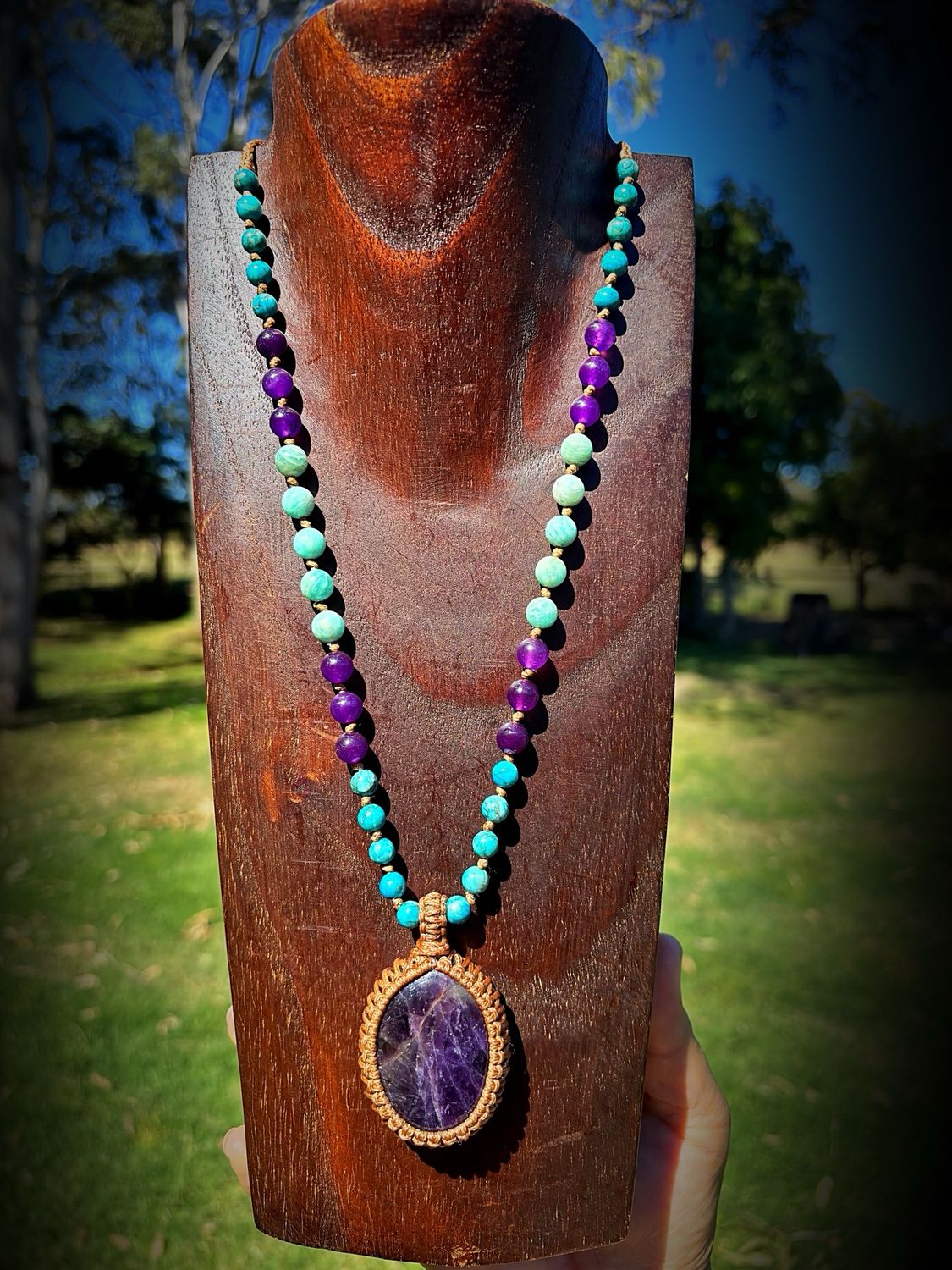 Amethyst ‘Trinity Of Tranquility’ Necklace