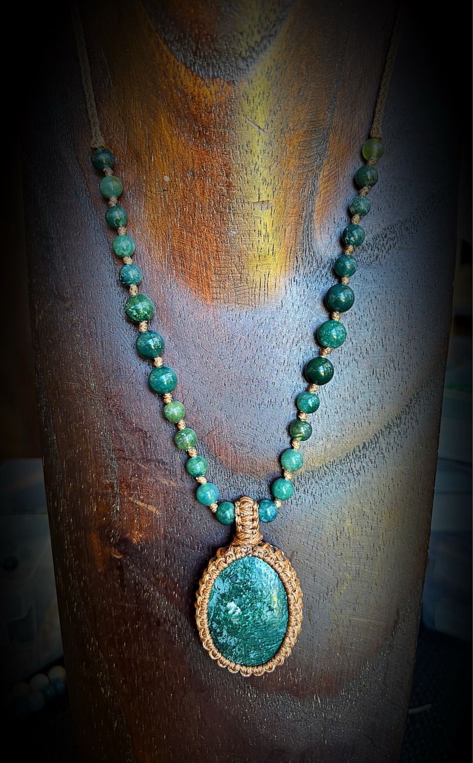 Green Moss Agate Pendant