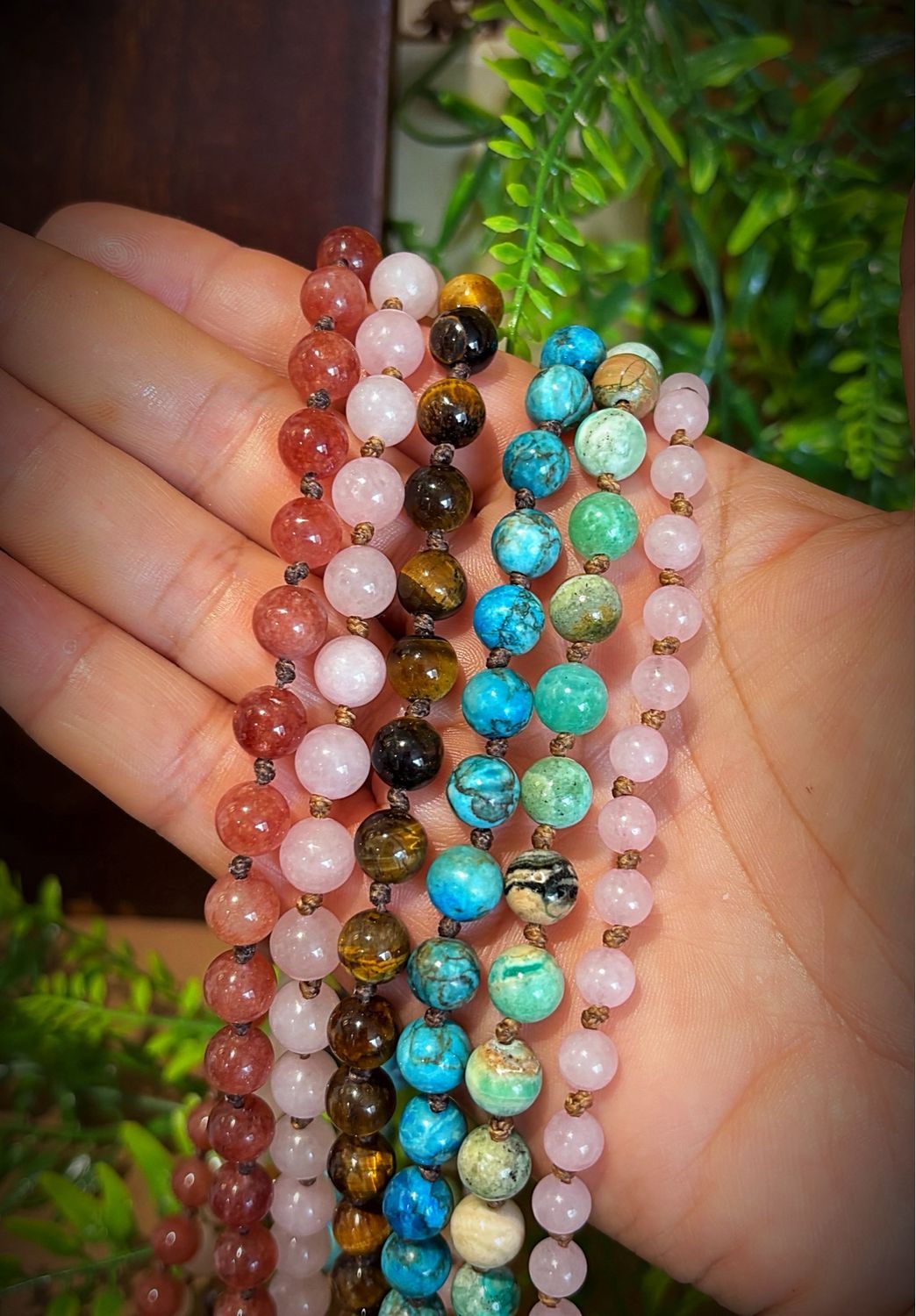 Gemstone Beaded Necklace 8mm