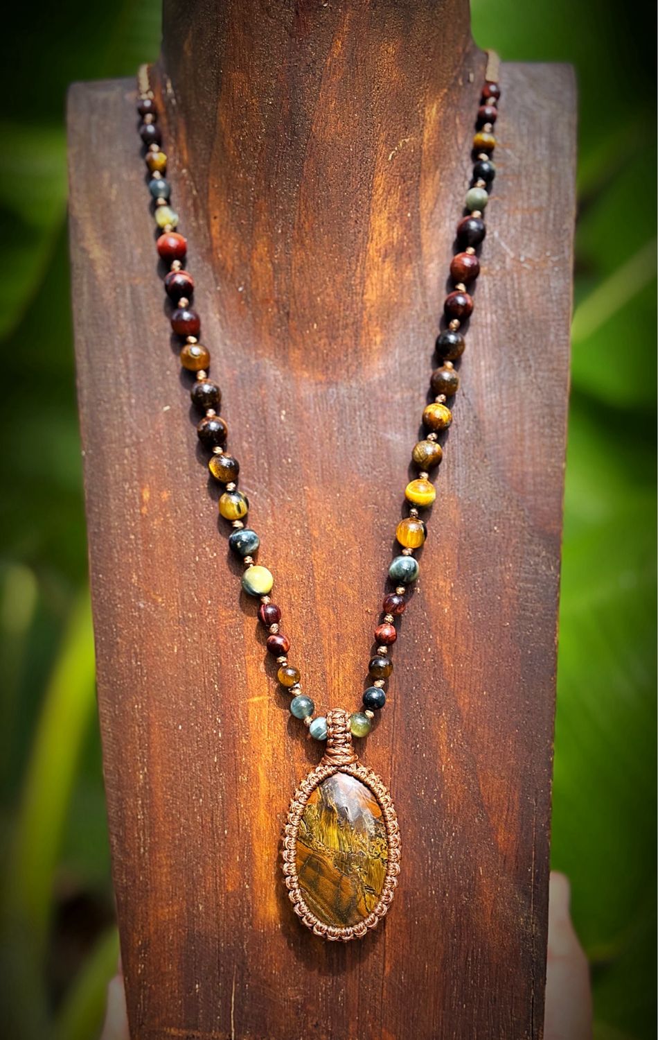 Tiger’s Eye Pendant With Red &amp; DreamTiger’s Eye