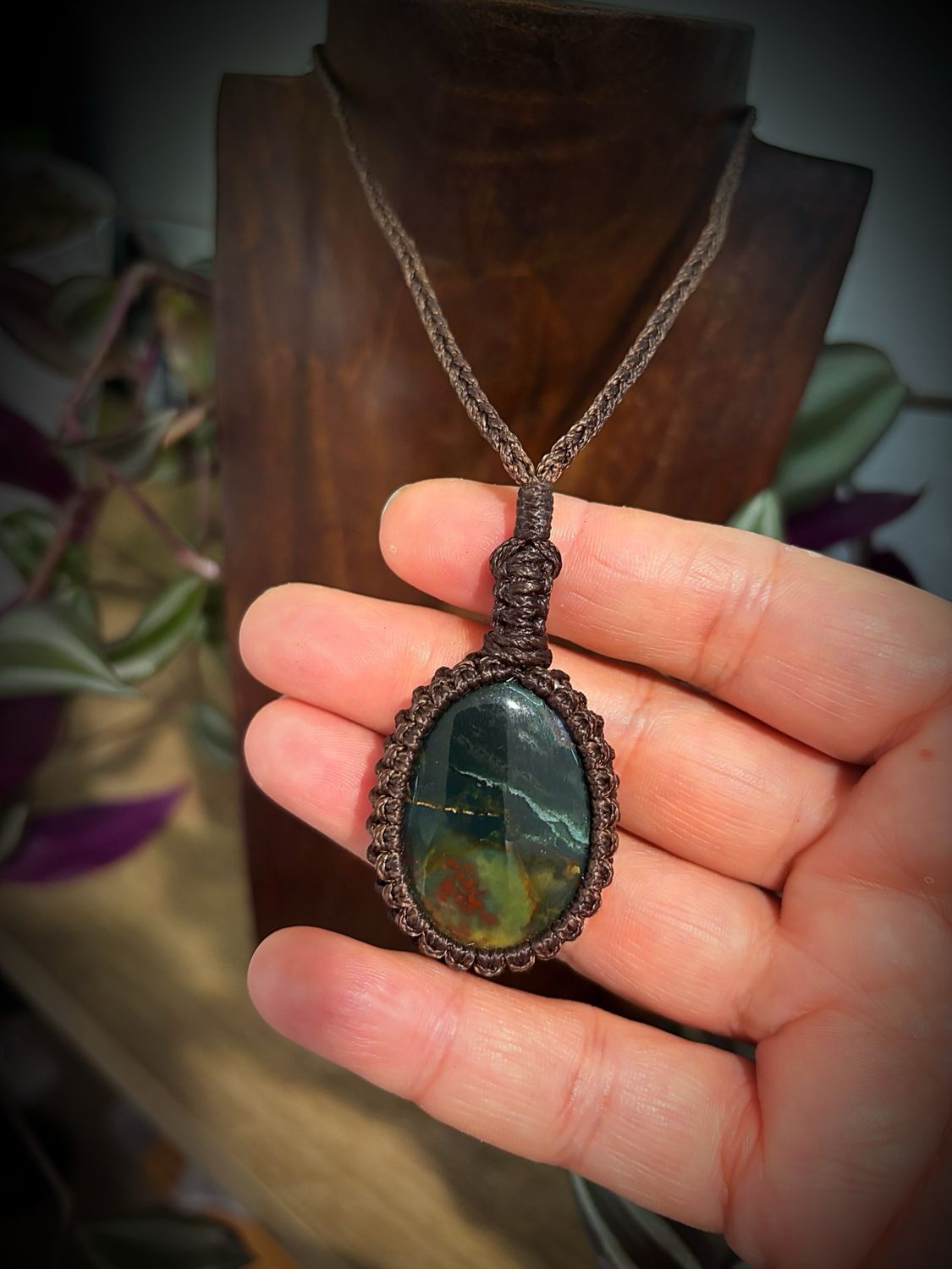 Green Moss Agate Pendant