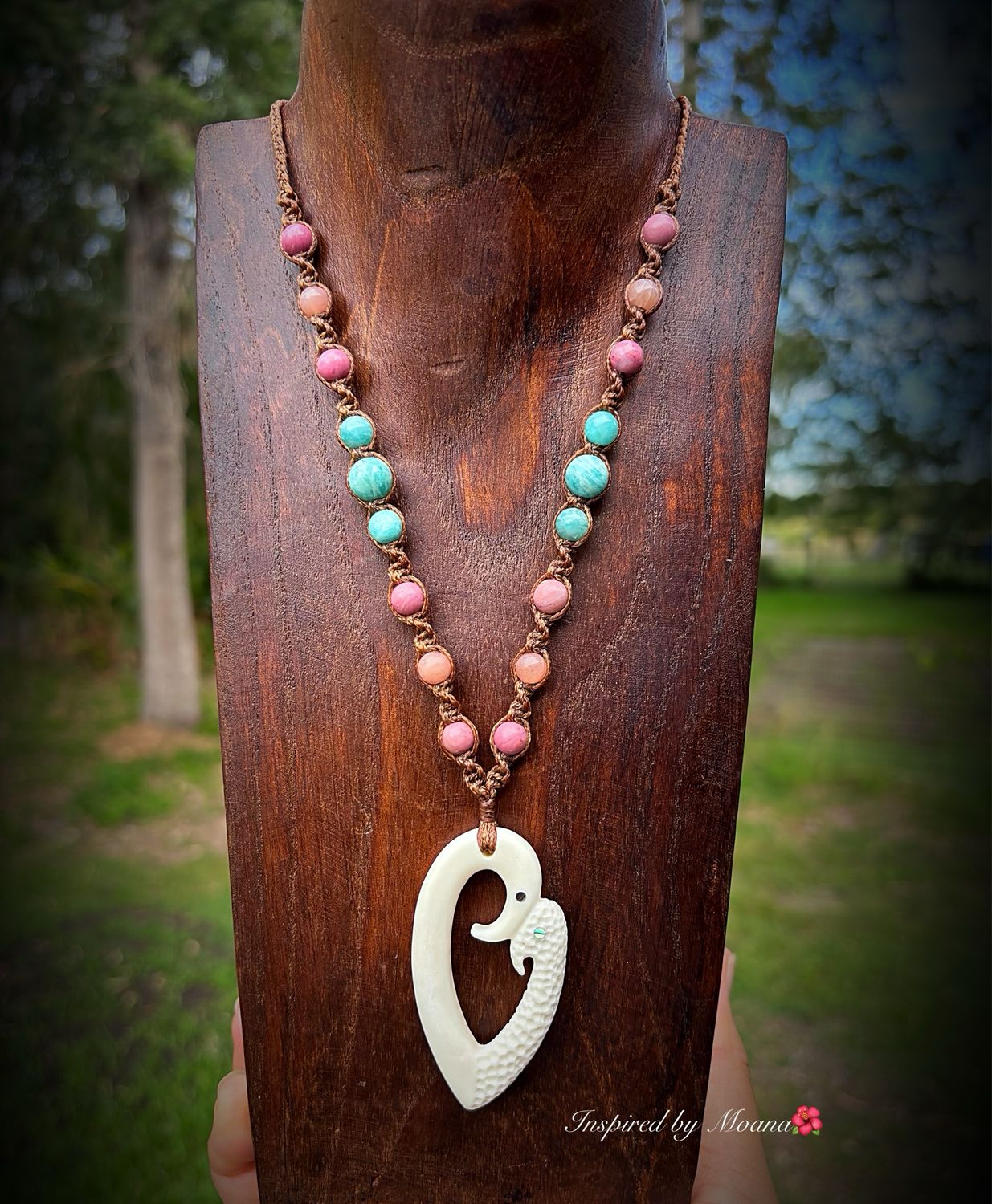 Handcrafted Buffalo Bone Love Pendant