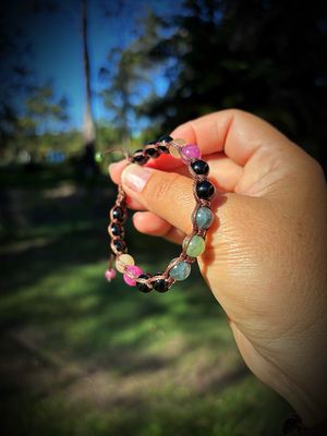 Black Tourmaline &amp; Coloured Tourmaline Bracelet