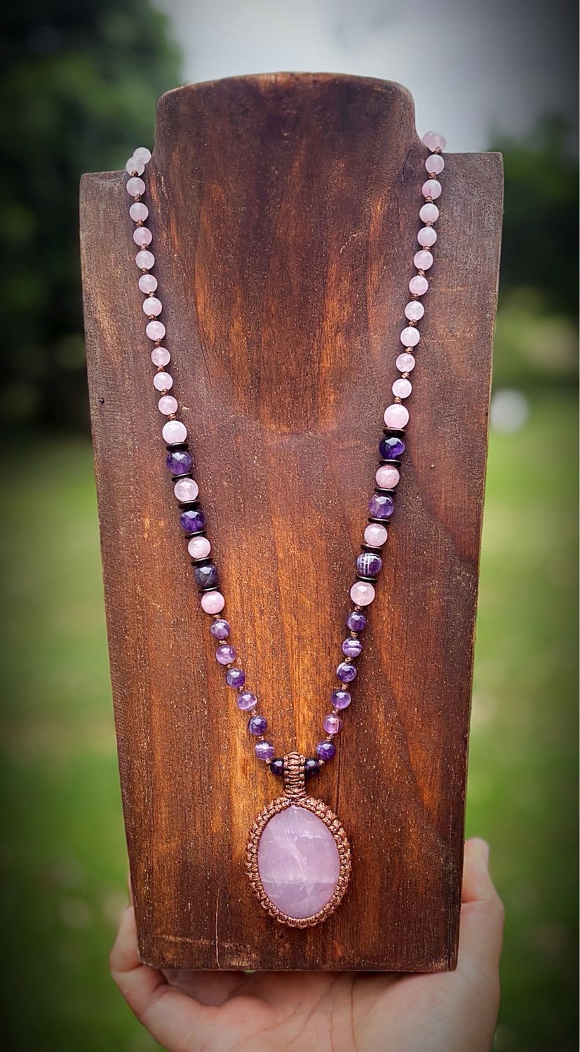 Rose Quartz &amp; Amethyst Beaded Necklace