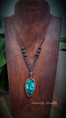 Chrysocolla In Malachite Pendant