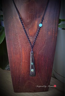 Handcrafted Buffalo Horn Pendant With Paua Shell
