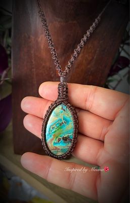 Chrysocolla Macrame Pendant