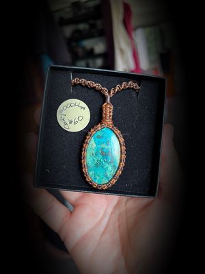 Chrysocolla Macrame Pendant