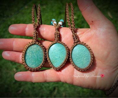 Amazonite Macrame Pendant