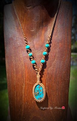 Turquoise Macrame Pendant