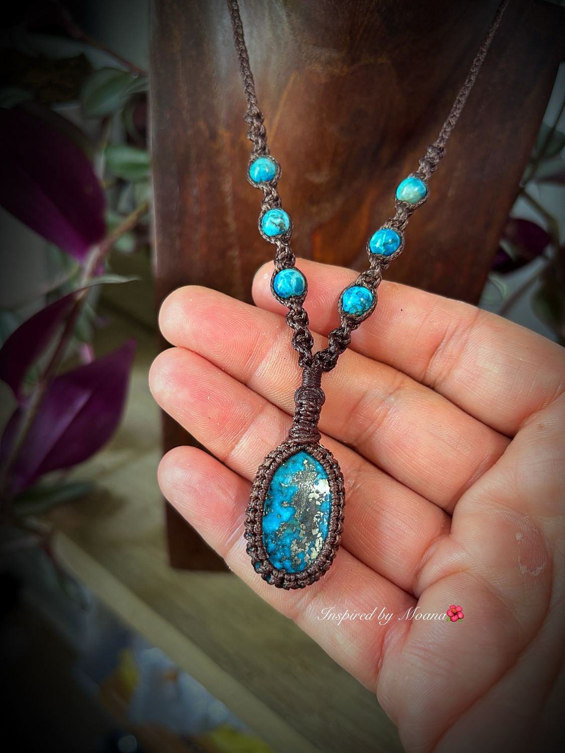 Turquoise Macrame Pendant