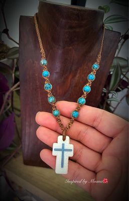 Turquoise & Handcrafted Buffalo Bone Pendant