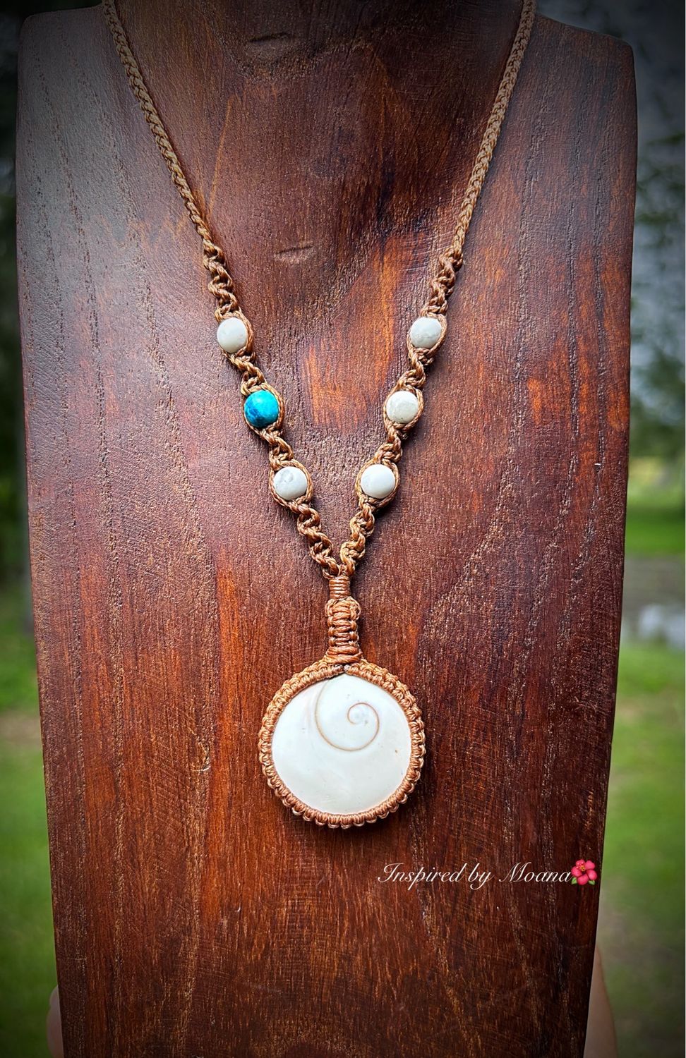 Shiva Shell with Howlite &amp; Turquoise Pendant