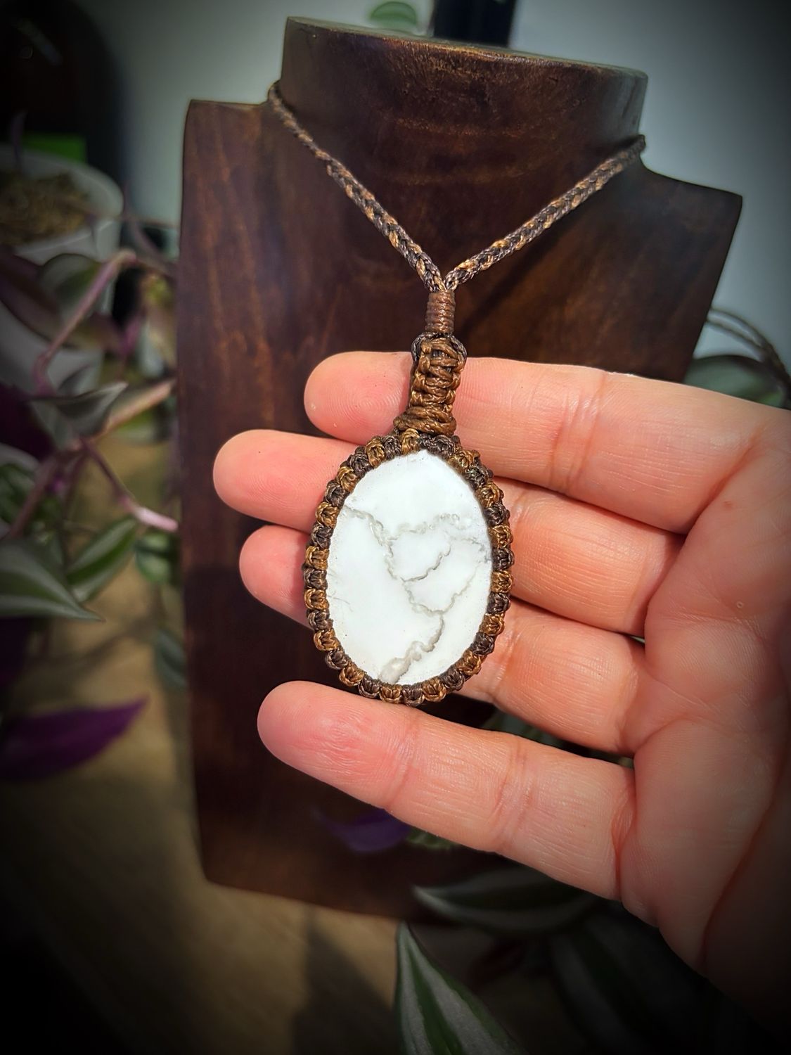 White Howlite Pendant