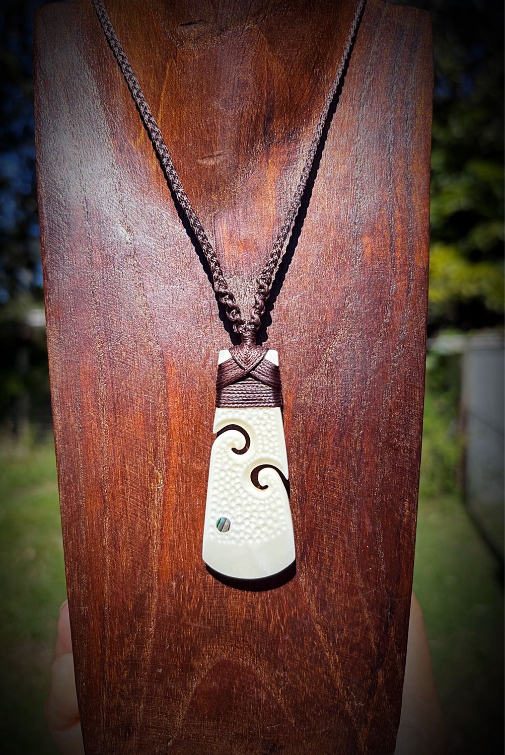 Buffalo Spiral Bone Pendant
