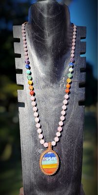 Rose Quartz Chakra Half Mala