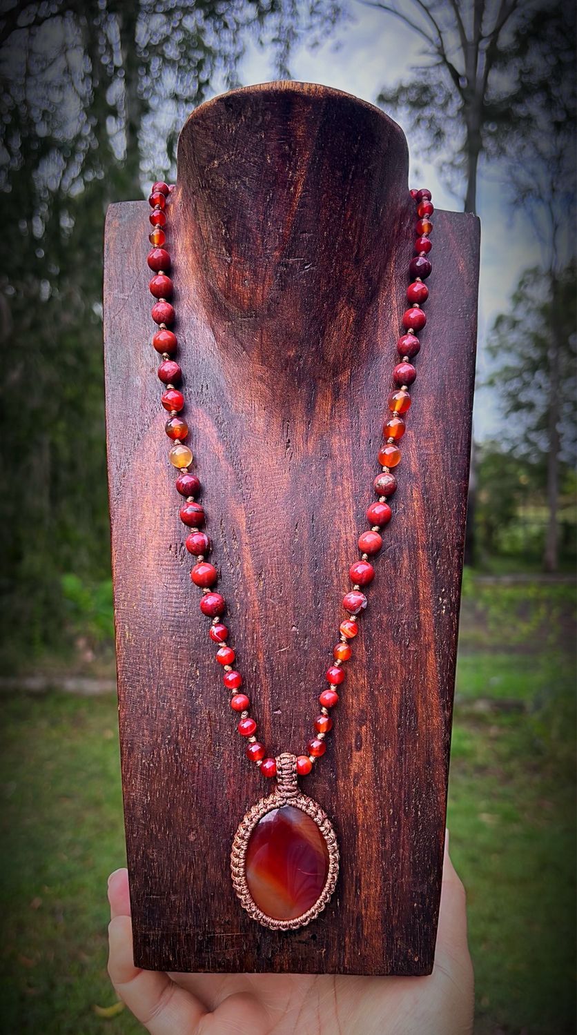 Carnelian &amp; Red Jasper Half Mala