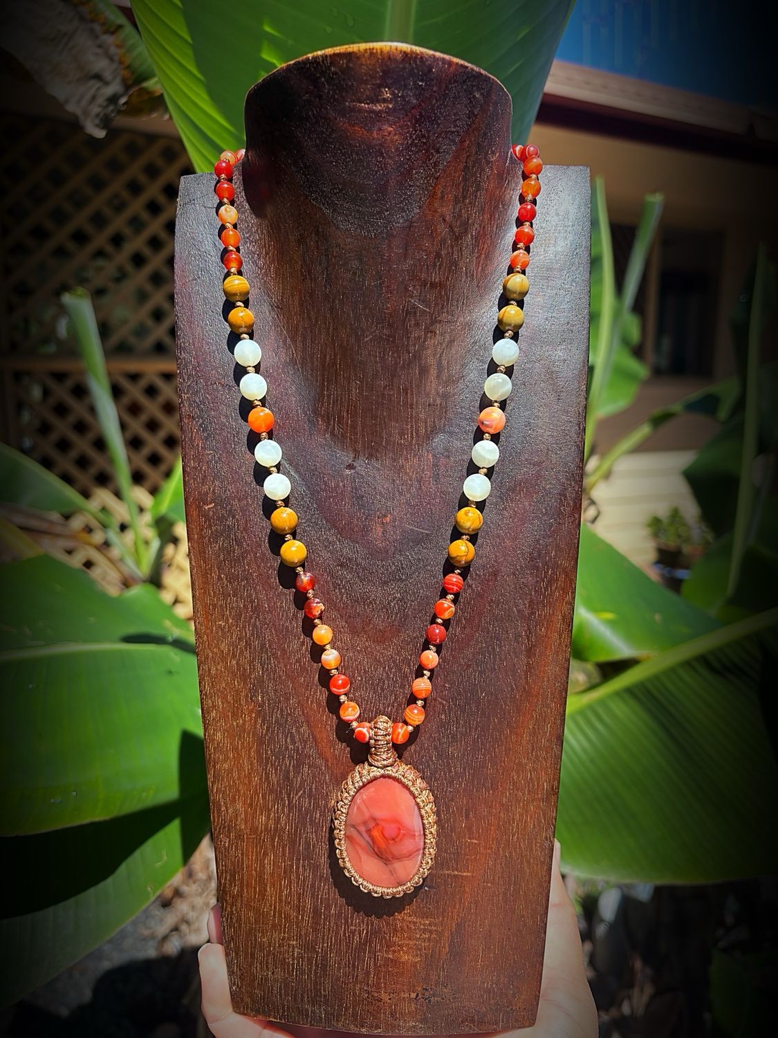 Carnelian, Moonstone &amp; Woodgrain Jasper