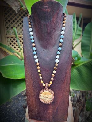 Picture Jasper With Burmese Jade & White Howlite