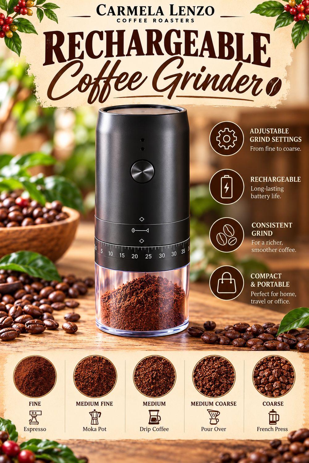 Rechargeable Coffee Grinder