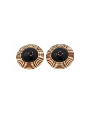 BLACK CABOCHON EARRINGS