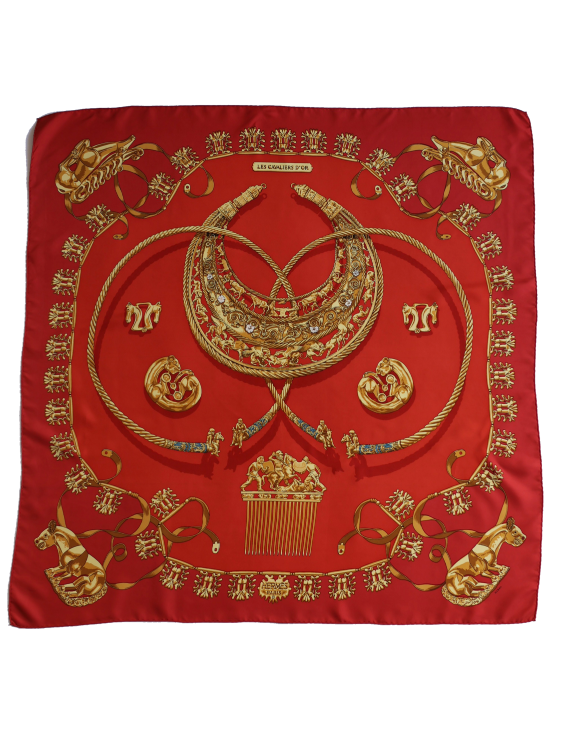 HERMÈS LES CAVALIERS D&#39;OR SCARF