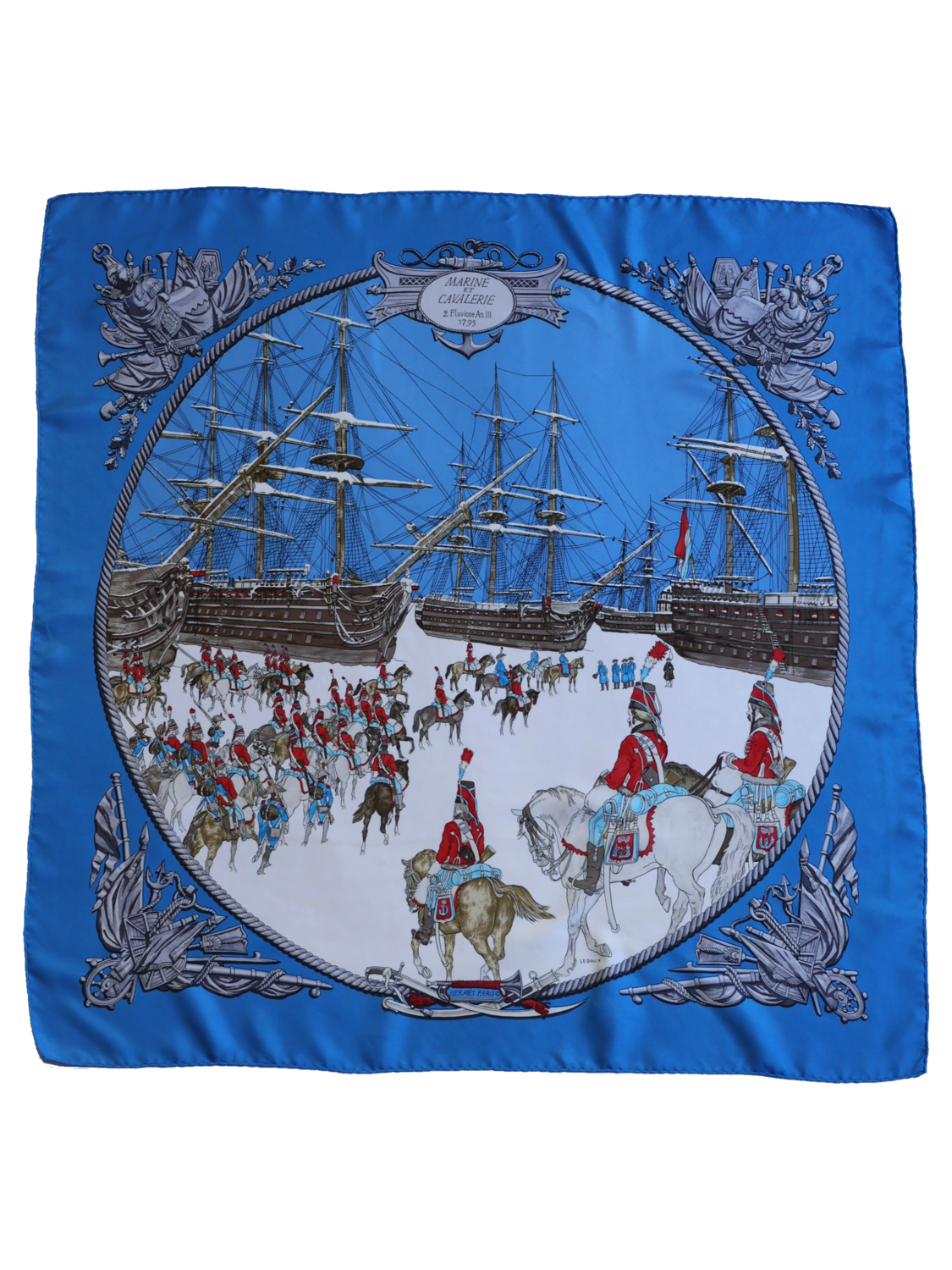 HERMÈS MARINE DE CAVALERIE SILK SCARF