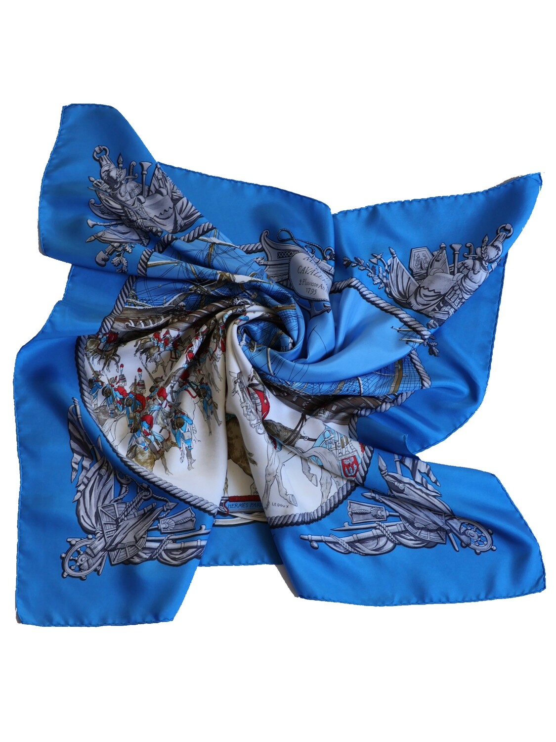 HERMÈS MARINE DE CAVALERIE SILK SCARF