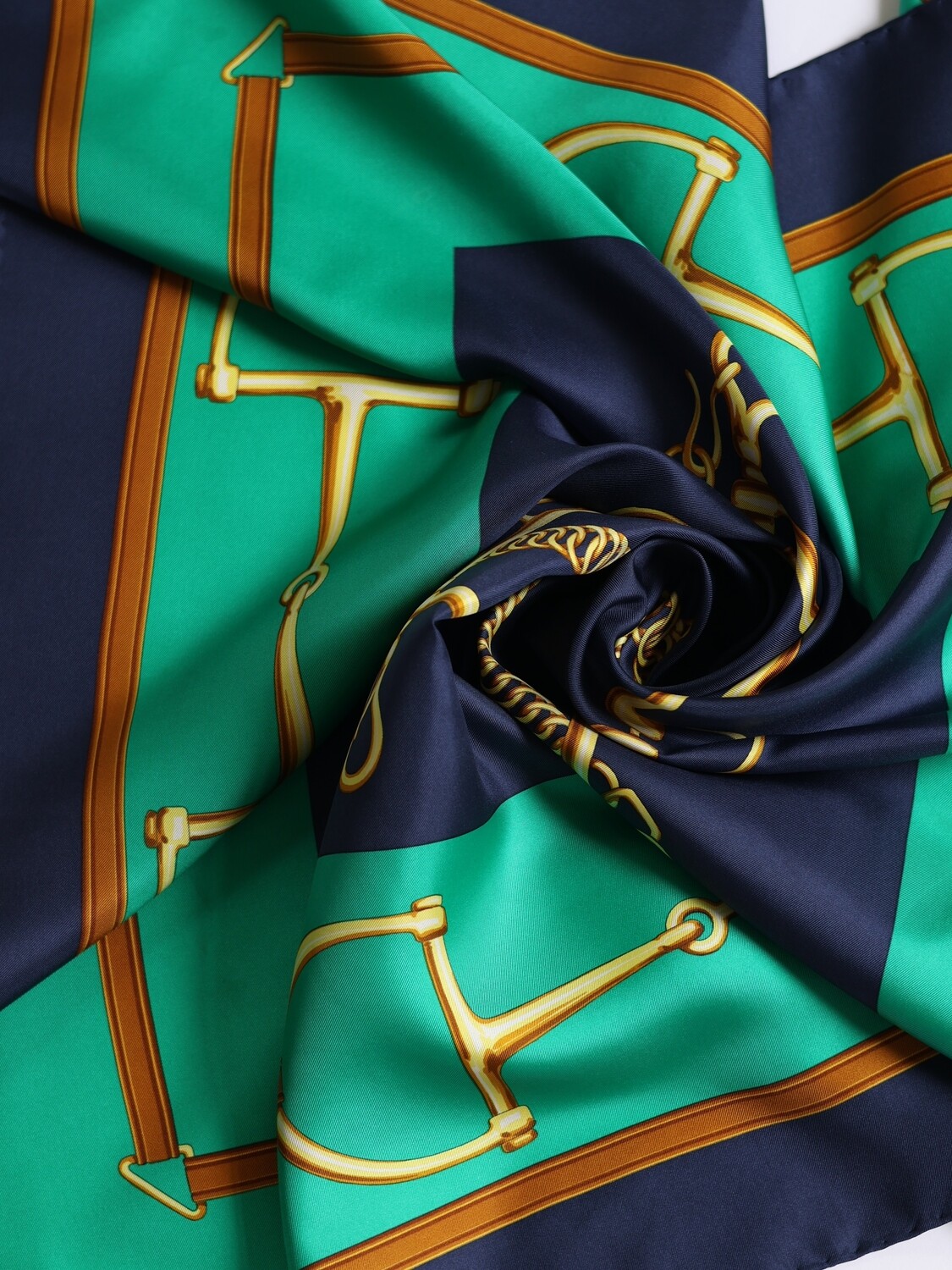 CELINE GREEN SILK SCARF