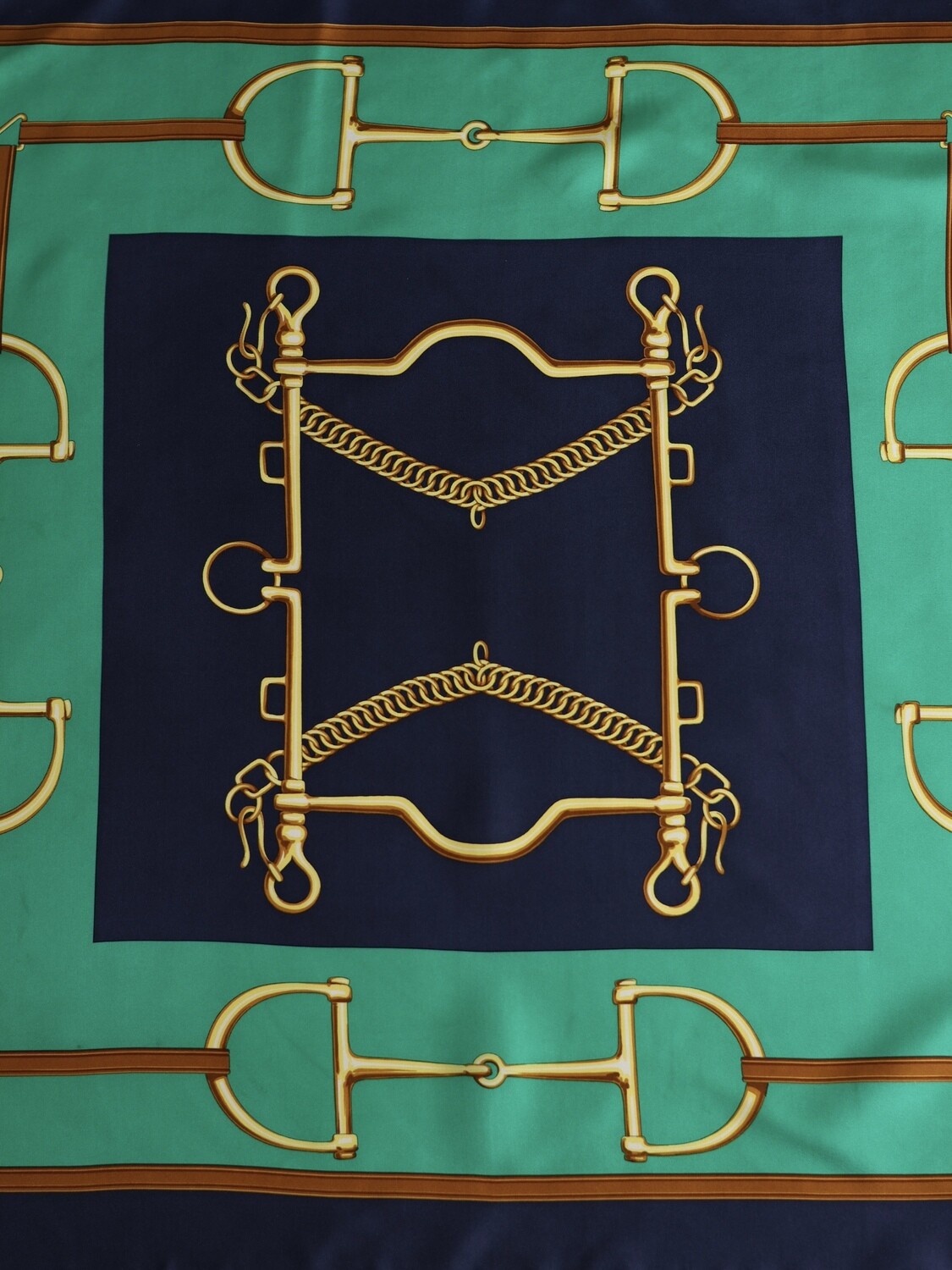 CELINE GREEN SILK SCARF
