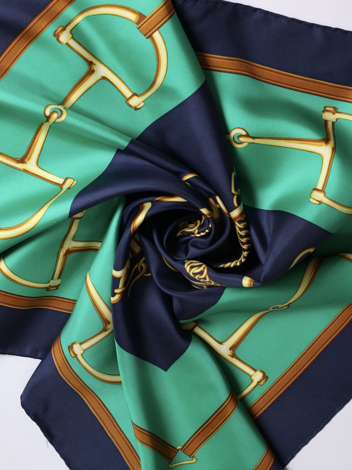 CELINE GREEN SILK SCARF