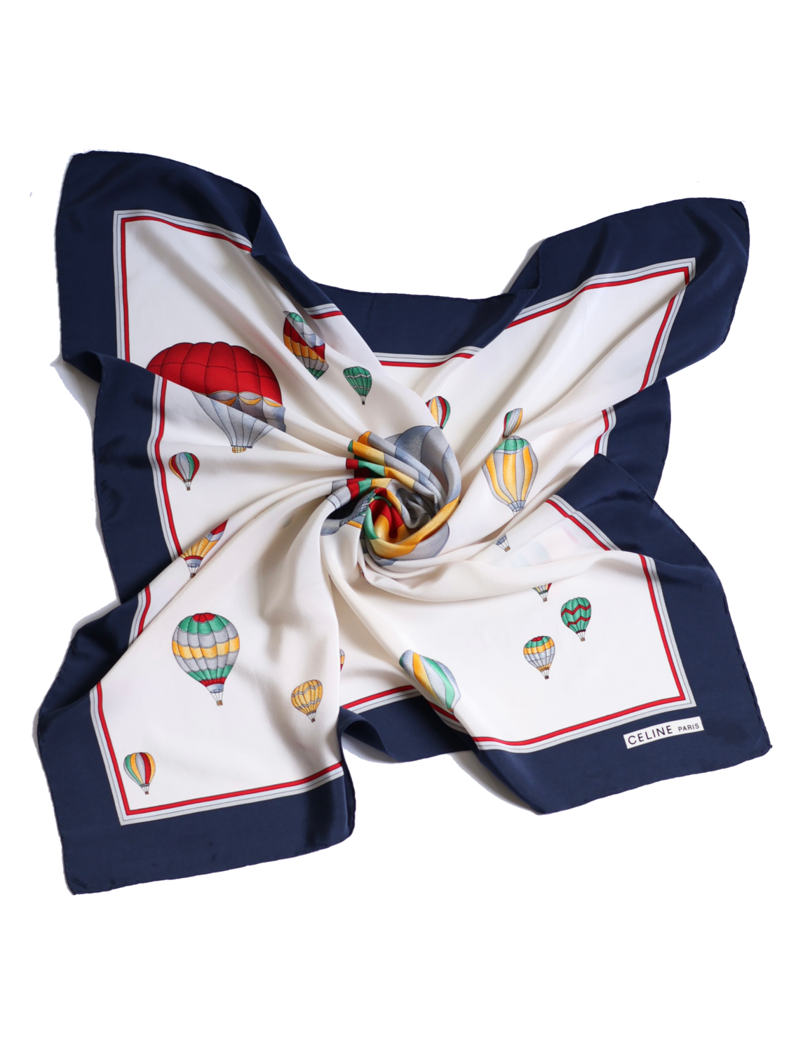 CELINE BALLON MOTIF SILK SCARF