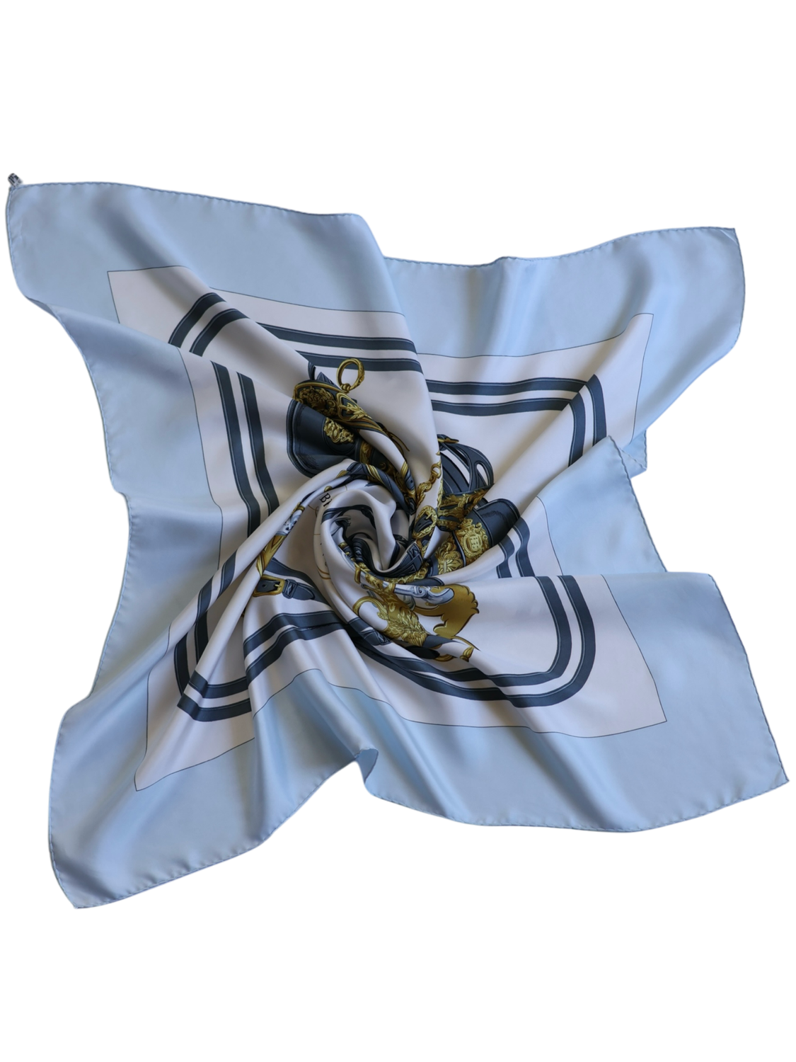 HERMÈS BRIDES DE GALA BLUE SILK SCARF